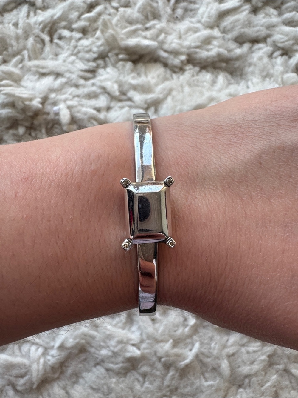 Anna Sheffield Sterling and Diamond Bangle